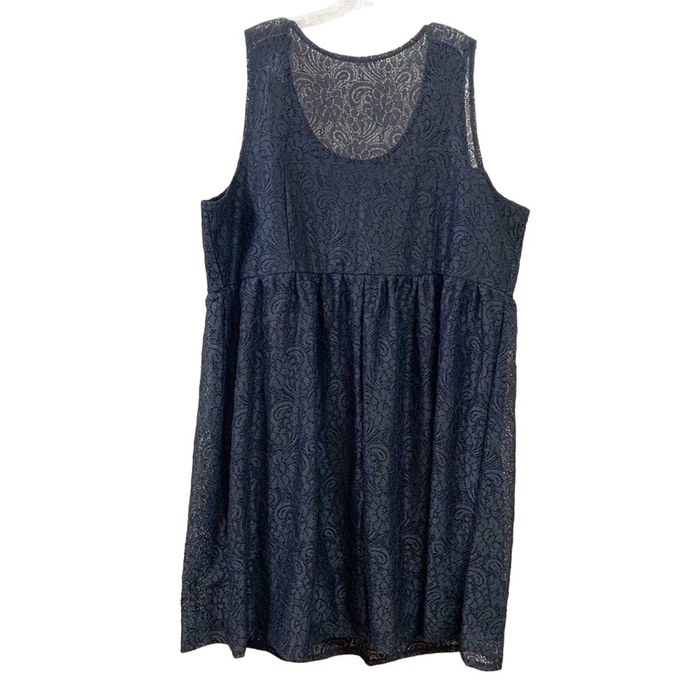 Lane Bryant Lace Sleeveless Black Midi Dress
